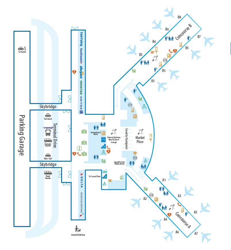 Grand Rapids Airport Terminal Map