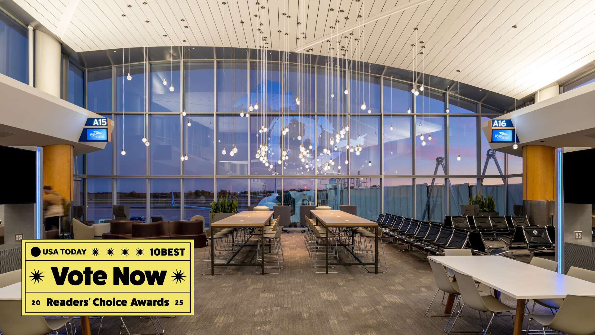Ford International Airport Finalist for Best Small Airport by USA Today