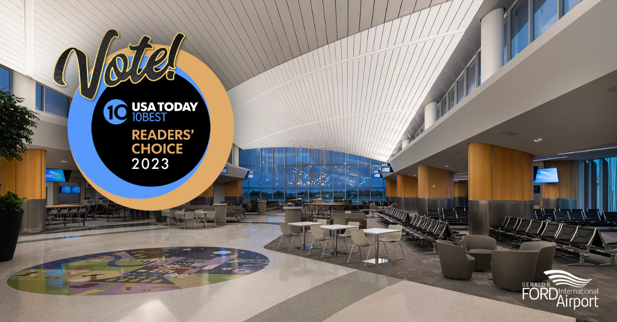 Ford International Airport Finalist for Best Small Airport by USA TODAY
