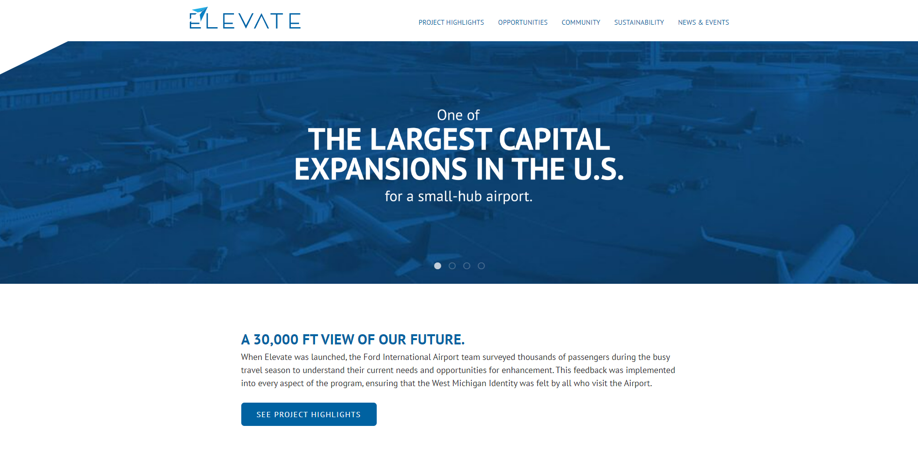 Ford International Airport Launches New Website to Showcase Multi-Million Dollar Capital Expansion Program, Elevate