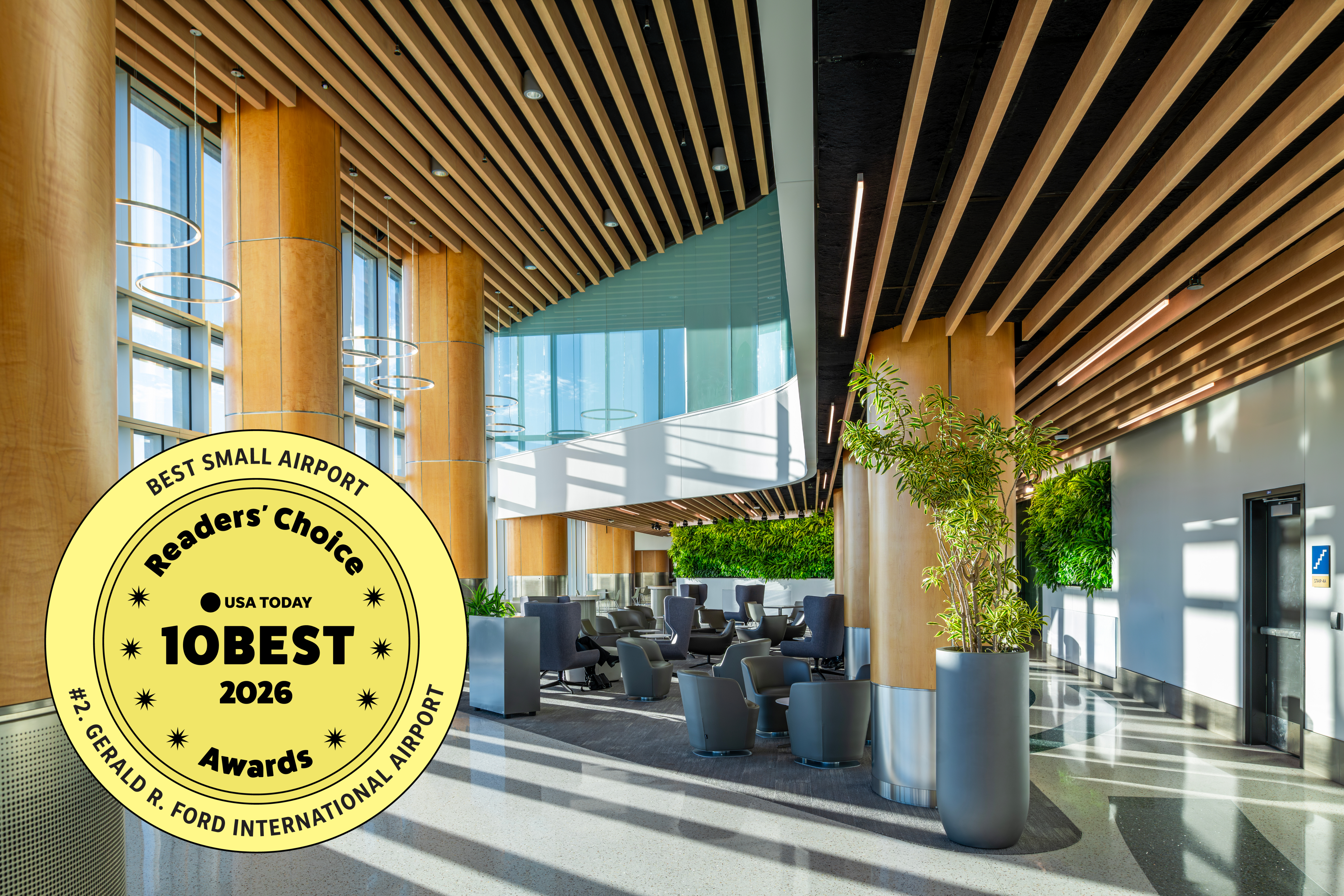 Ford International Airport Earns Second Place in USA TODAY 10BEST Readers’ Choice Awards