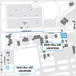 Cell phone lot map with grey base