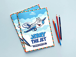 "Jerry the Jet: An Airport Activity Book" coloring books with colored pencils